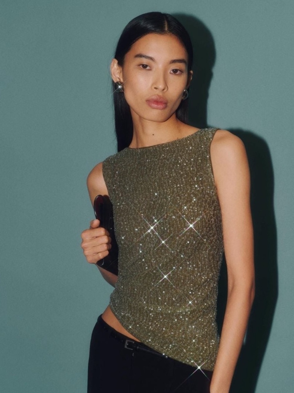 NWT Reformation Lisa sparkle sheer sleeveless top